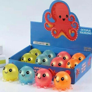 Игрушка-антистресс Осьминог Squeeze Octopus Дисплей (12 штук)