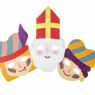 SINTERKLAAS - МАСКИ СВЯТОГО НИКОЛАЯ И ПИТА ИЗ ПЕНОМАТЕРИАЛА (48 шт.)
