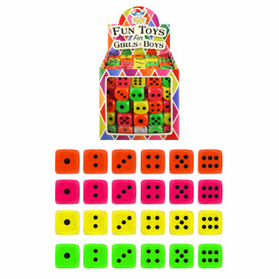 Игральные кости 2,5 см в дисплее - Смешанные цвета (125 штук)