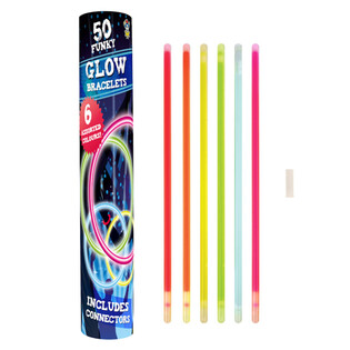 Светящиеся Браслеты Glow - 50 штук в тубусе (Дисплей 12 шт.)