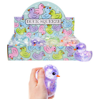 УТКА-АНТИСТРЕСС SQUEEZE DUCK - МИКС ЦВЕТОВ - В ДИСПЛЕЕ (12 шт.)