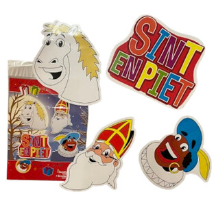 SINTERKLAAS SINT & PIET - ДВУСТОРОННИЕ ДЕКОРАТИВНЫЕ ТАБЛИЧКИ, НАБОР ИЗ 4 ЧАСТЕЙ (6 шт.)