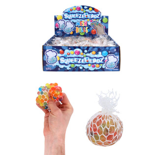 МЯЧИ-АНТИСТРЕСС В СЕТКЕ SQUEEZY BEADZ В ДИСПЛЕЕ (36 шт.)