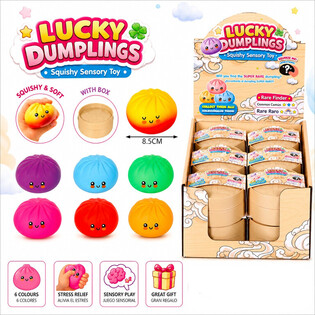 RAGE - LUCKY DUMPLINGS - Сквиш-игрушка Хинкали БОЛЬШИЕ 8.5 x 8.5 x 4.8 см - В ДИСПЛЕЕ (12 шт.)