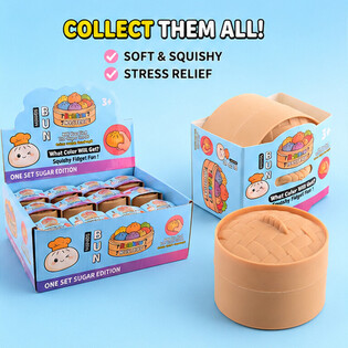 Сквиш RAGE SUGAR EDITION Bun Dumplings МАЛЕНЬКИЙ (5.3 x 5.3 x 4.1 См) Viral 2026 Fidget Toy (24 шт.)