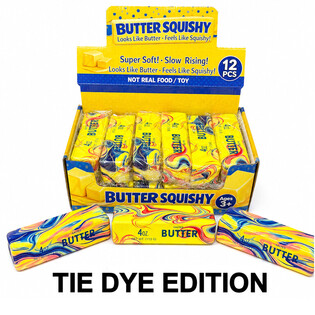 RAGE - SQUISHY BUTTER / СЛИВОЧНОЕ МАСЛО - МОДЕЛЬ: TIE DYE - SLOW RISING - Разм. 13x4x4 см - В ДИСПЛЕЕ (12 шт.)