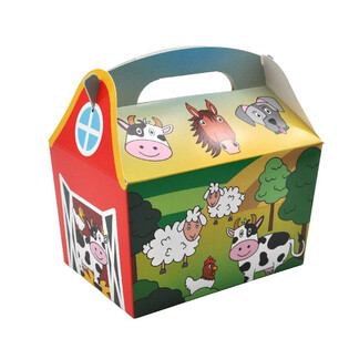 ДЕТСКАЯ КОРОБКА ДЛЯ МЕНЮ МОДЕЛЬ: ДОМАШНИЕ ЖИВОТНЫЕ - Разм. 18.5x12x19 СМ - FOODBOX - KIDSBOX (24 шт.)