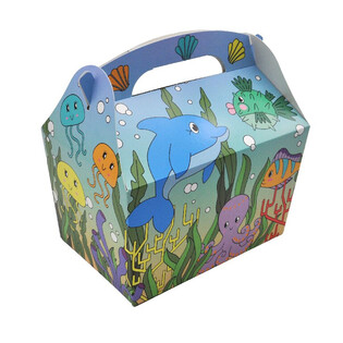 ДЕТСКАЯ КОРОБКА ДЛЯ МЕНЮ: МОРСКИЕ ЖИТЕЛИ - Разм. 18.5x12x19 СМ - FOODBOX - KIDSBOX (24 шт.)