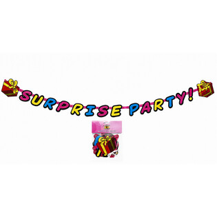 ГИРЛЯНДА-БУКВЫ SURPRISE PARTY - ДЛИНА: 180 СМ (6 шт.)