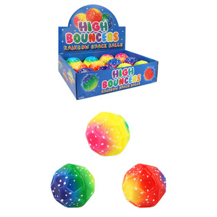 МЯЧ-ПОПРЫГУНЧИК HIGH BOUNCE RAINBOW SPACE - В ДИСПЛЕЕ (12 шт.)